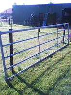 Nieuw zware weidepoort met hang sluitwerk gegalvaniseerd