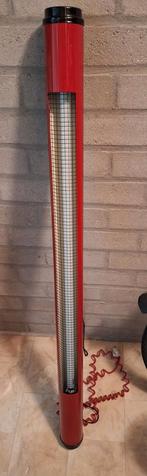 Rode hanglamp met tl buis - Ideaal voor werktafel, Ophalen, Gebruikt, Industrieel, Metaal