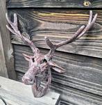 Aparte abstracte gietijzeren hertenkop voor tegen wand., Ophalen of Verzenden, Nieuw