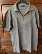 Grijs gestreepte, katoenen herenpolo, polo; Greystone; XL, Kleding | Heren, Polo's, Ophalen of Verzenden, Zo goed als nieuw, Maat 56/58 (XL)