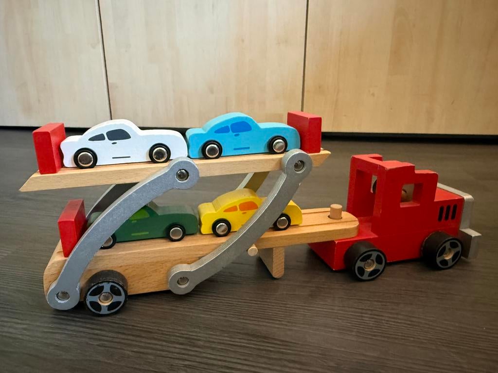 Houten auto sleep wagen!, Ophalen of Verzenden, Zo goed als nieuw