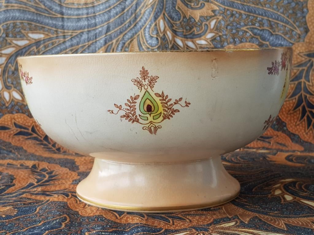 Mooie antieke Engelse kom van Crown Devon porselein 22,2 cm., Antiek en Kunst, Antiek | Porselein, Ophalen of Verzenden