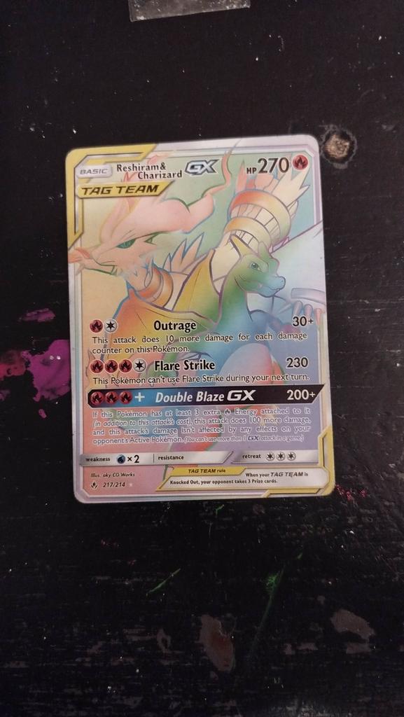 Reshiram & Charizard-GX uit de Pokémon-set Unbroken Bonds, Ophalen of Verzenden, Zo goed als nieuw