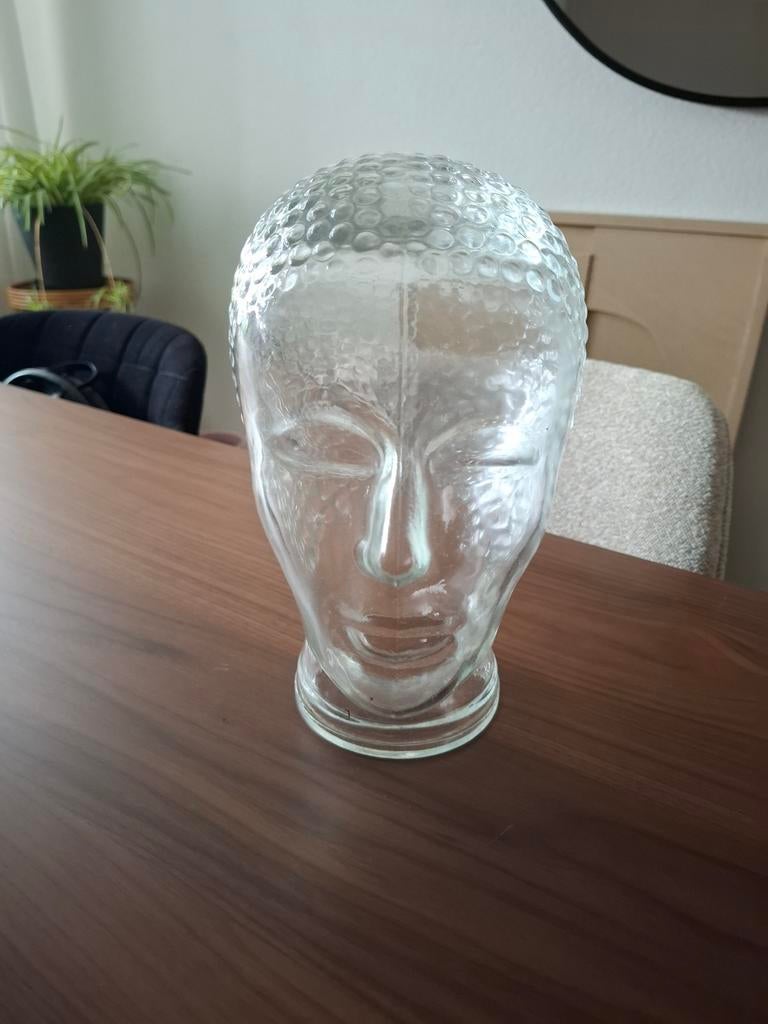 vintage glazen hoofd, Antiek en Kunst, Antiek | Glas en Kristal, Ophalen of Verzenden