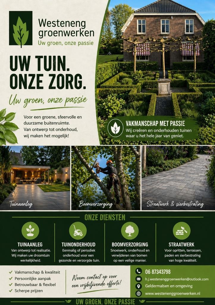 Hovenier – Tuinaanleg, Onderhoud & Boomverzorging., Diensten en Vakmensen, Tuinmannen en Stratenmakers, Garantie, Tuinonderhoud of Snoeiwerk