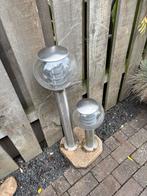 Set tuinlampen, Tuin en Terras, Buitenverlichting, Ophalen, Gebruikt, Rvs, Staande lamp