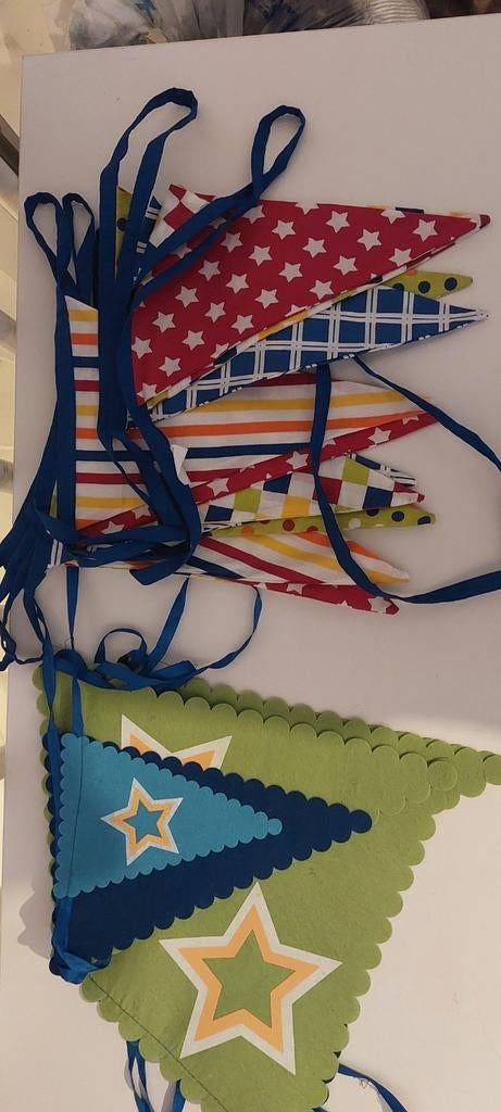 Stoffen vlaggenlijn vlaggetjes slingers slinger verjaardag, Ophalen of Verzenden, Gebruikt, Versiering, Verjaardag