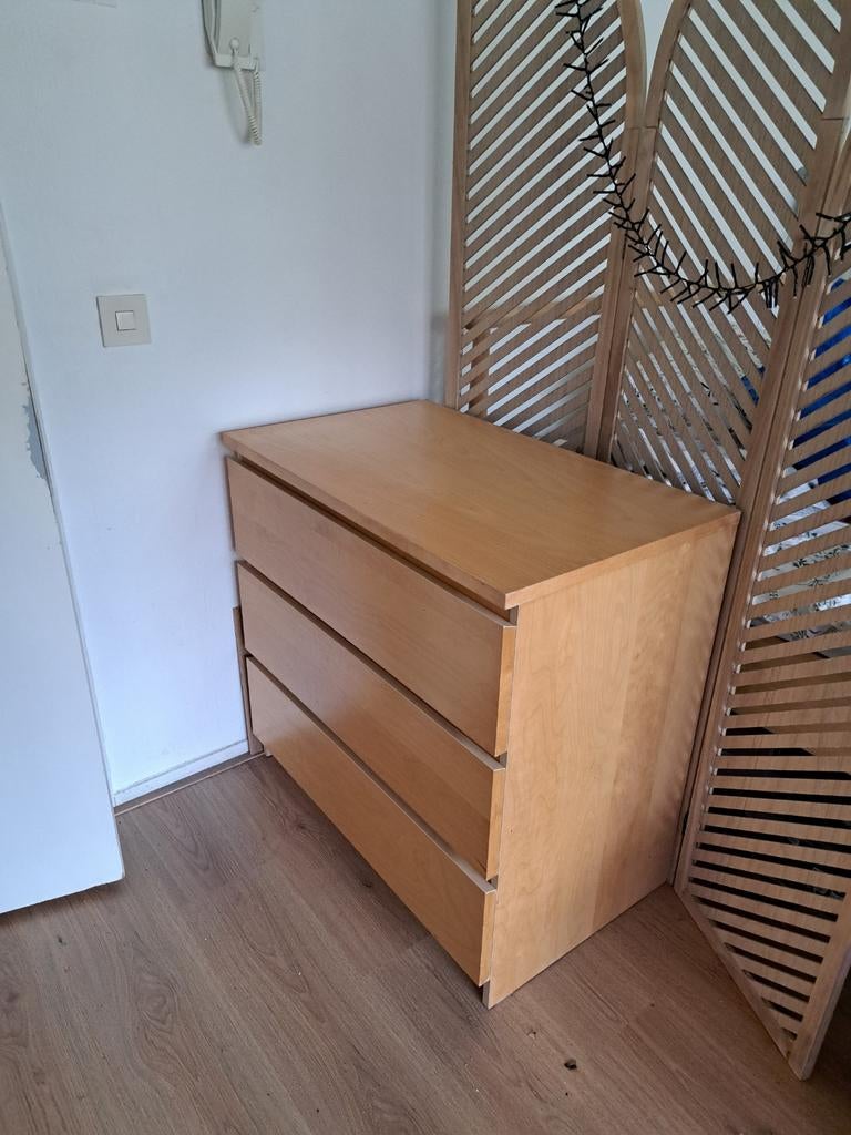 Houten ladenkast, gebruikte staat, Huis en Inrichting, Kasten | Ladekasten, Ophalen, Gebruikt, 50 tot 100 cm, 3 of 4 laden