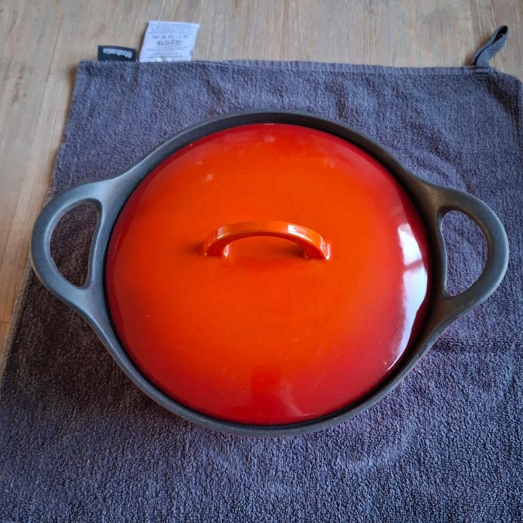 Gietijzeren 25 Hackman pan met deksel, Gebruikt, Gietijzer, Ophalen of Verzenden, Keramische plaat