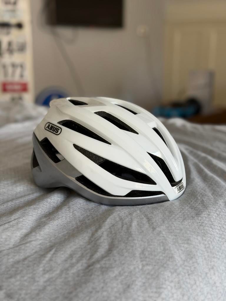 Abus StormChaser Fietshelm - Wit/Zilver - Maat 52-58cm, Ophalen of Verzenden, Zo goed als nieuw, Overige maten, Heer of Dame