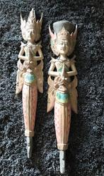 Houtsnijwerk wanddecoratie hout Bali man vrouw goden, Ophalen