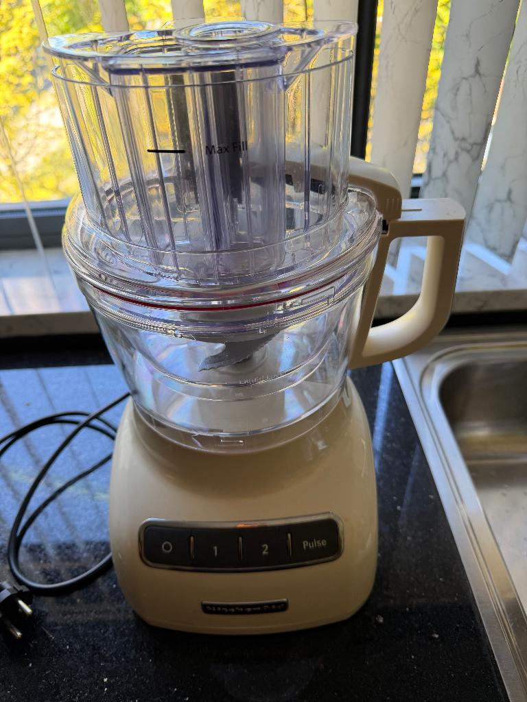 KitchenAid food-processor 3,1 L complete en luxe uitvoering, Ophalen of Verzenden, Zo goed als nieuw, Vaatwasserbestendig, 3 snelheden of meer