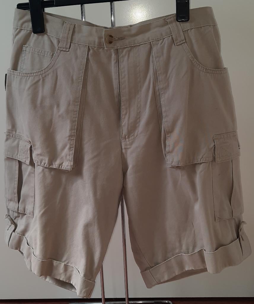 Bermuda cargo heren Bixby maat L khaki/beige, Kleding | Heren, Broeken en Pantalons, Maat 52/54 (L), Beige, Bixby, Ophalen of Verzenden