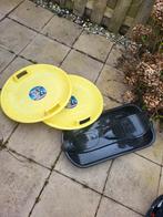 3x Slee: 2x Gele Rodel Schijf, 1x Zwarte Slee, Ophalen of Verzenden, Gebruikt, Kunststof