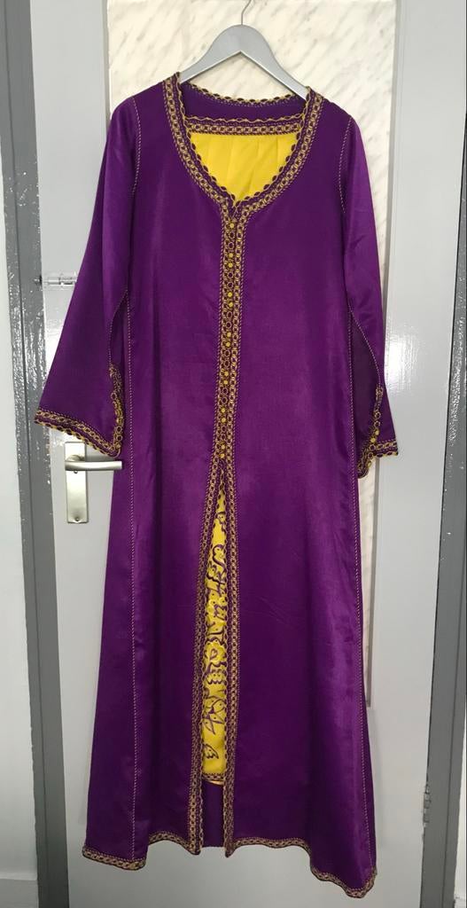 Marokkaanse Prachtige paarse takchita abaya kaftan, Maat 38/40 (M), Overige typen, Paars, Nieuw