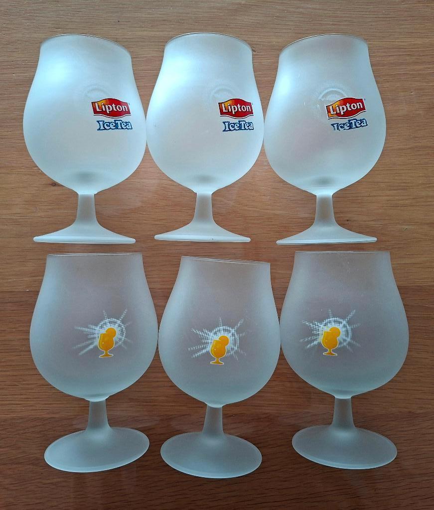 Lipton Ice Tea glazen - set van 6 stuks, Ophalen of Verzenden, Zo goed als nieuw, Frisdrankglas