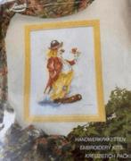 BORDUURPAKKET LANARTE CLOWN MET BLOEMEN, Verzenden, Nieuw, Handborduren, Borduurpakket