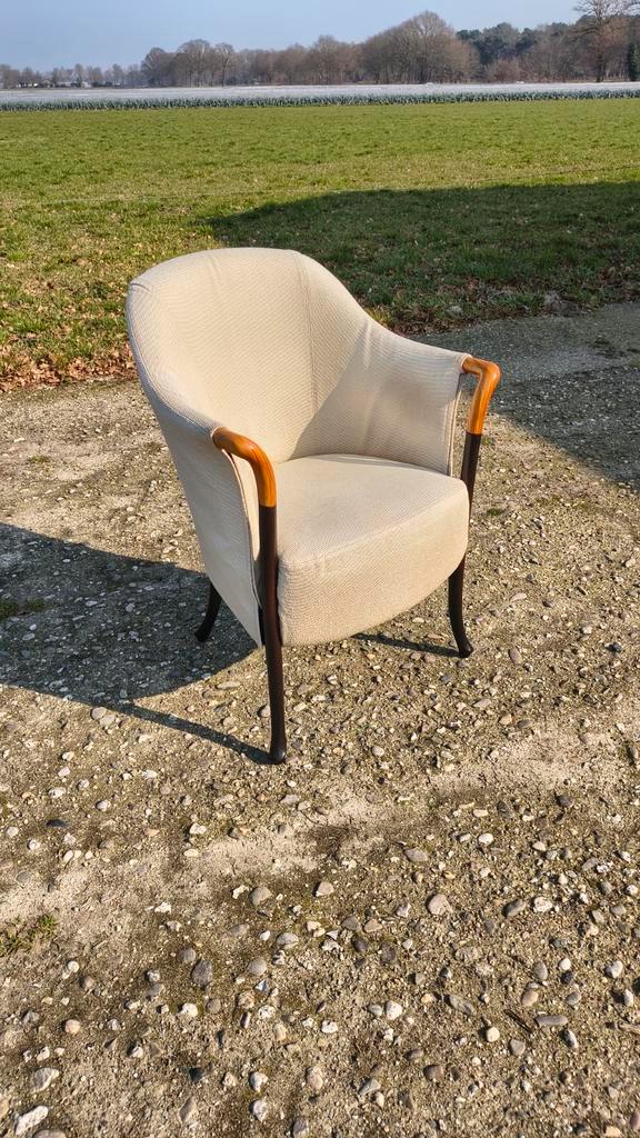 Fauteuil Giorgetti Pogetti, Huis en Inrichting, Fauteuils, Gebruikt, Hout, Stof, 50 tot 75 cm, Minder dan 75 cm, Ophalen