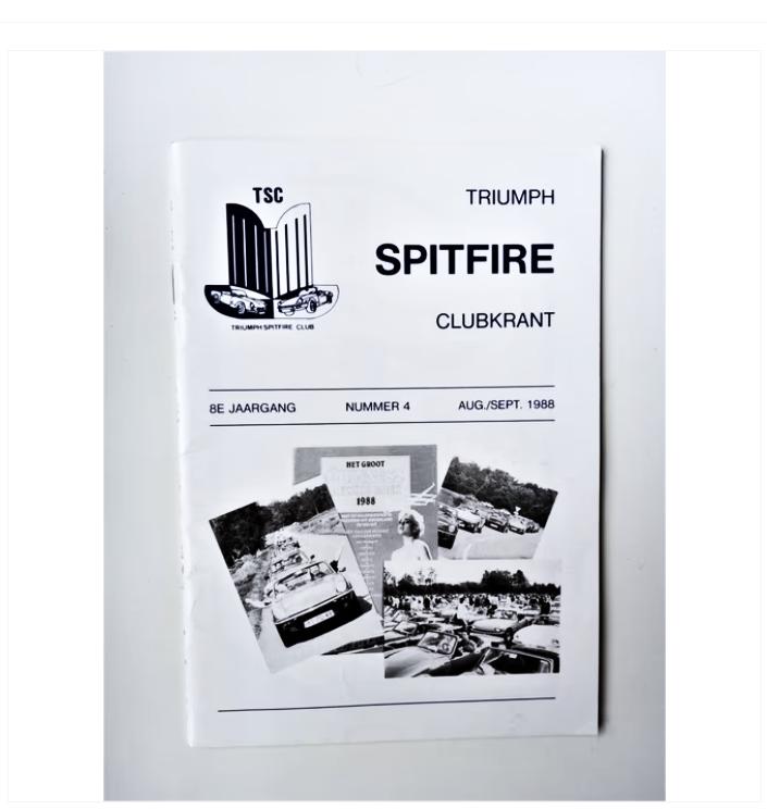 triumph spitfire clubblad nr.4 uit 1988, Ophalen of Verzenden, Zo goed als nieuw, Overige merken, TSC