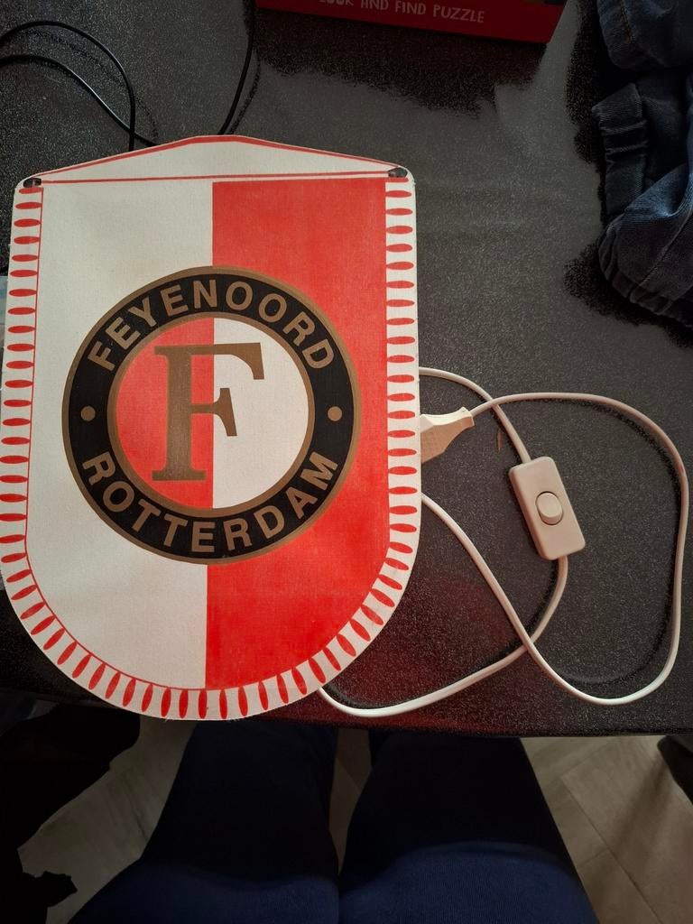 Vintage Feyenoord Nachtlamp - Uniek Fan Item, Ophalen of Verzenden, Gebruikt, Vintage, Voetbal, Fanartikel