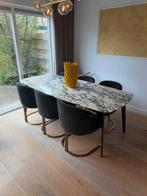 Papadatos arabescato violet marmer eettafel, Huis en Inrichting, Ophalen, 200 cm of meer, 50 tot 100 cm, Zo goed als nieuw