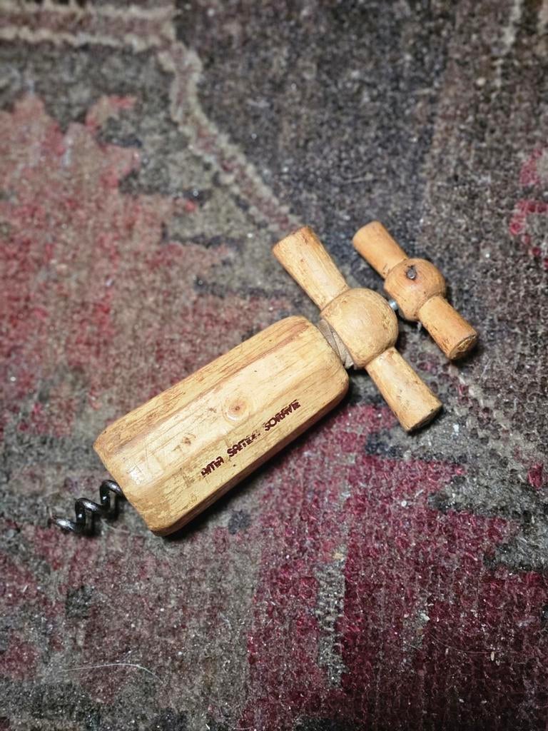 Vintage jaren 50 houten kurkentrekker Frankrijk, Ophalen of Verzenden