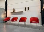 4 Leolux Mobius Eetkamerstoel Rood Senso leer Design stoel