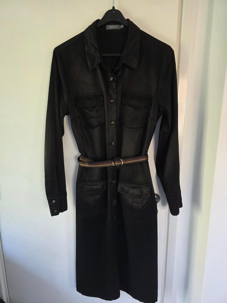 Geisha jurk maat S, Kleding | Dames, Jurken, Gedragen, Maat 36 (S), Zwart, Onder de knie, Ophalen of Verzenden