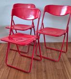 Set van 3 vintage Italiaanse rode klapstoelen 1980, Italiaans modernisme, Gebruikt, Drie, Ophalen of Verzenden