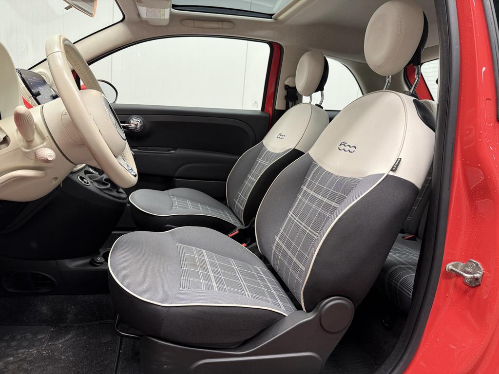 Fiat 500 1.2 Lounge AIRCO/ECC-PANODAK-NAVI by CARPLAY-PDC-LM, Auto's, Fiat, Voorwielaandrijving, 12 maanden, Stof, Gebruikt