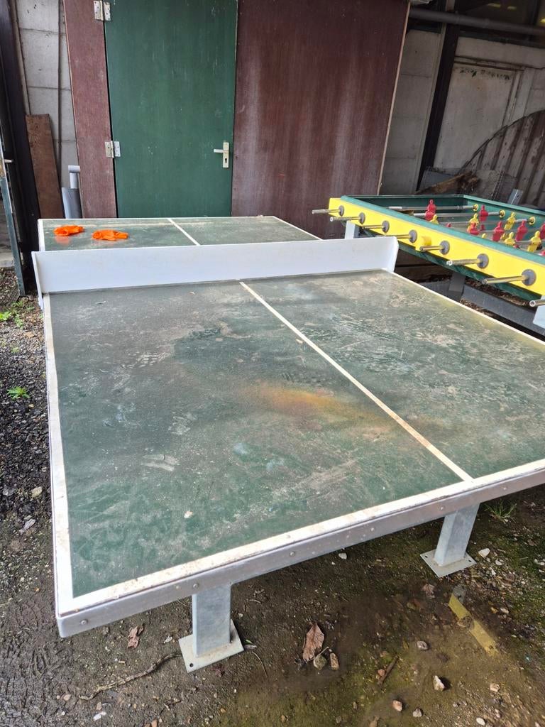 Tafeltennistafel en voetbalspel - Buitenplezier, Ophalen, Gebruikt, Tafel Outdoor