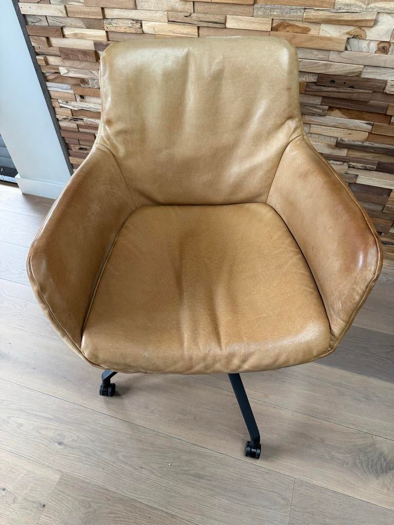 6 lederen eetkamerstoelen Chill line Nancy op wieltjes, Huis en Inrichting, Stoelen, Ophalen, Overige kleuren, Leer, Zo goed als nieuw