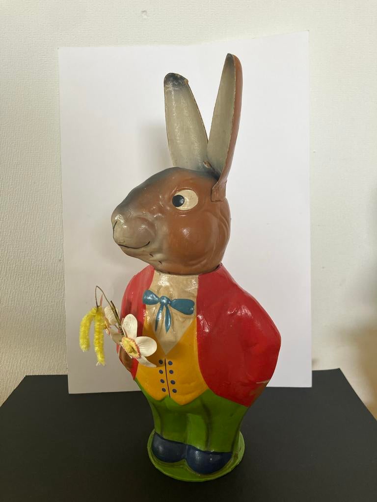 Prachtige grote antieke paashaas Candy container, Antiek en Kunst, Ophalen of Verzenden