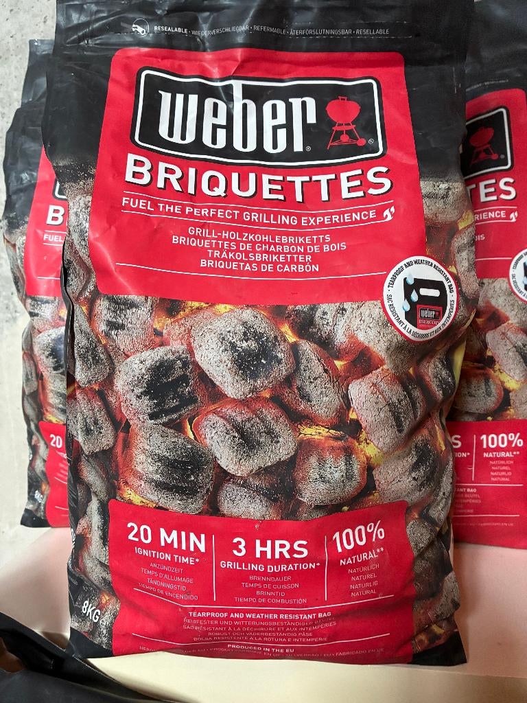 Weber Briketten 8 kg, Tuin en Terras, Houtskoolbarbecues, Ophalen, Nieuw, Weber