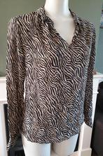 Purdey beige zebra top mt 36 S zijde, Verzenden, Beige, Purdey, Lange mouw