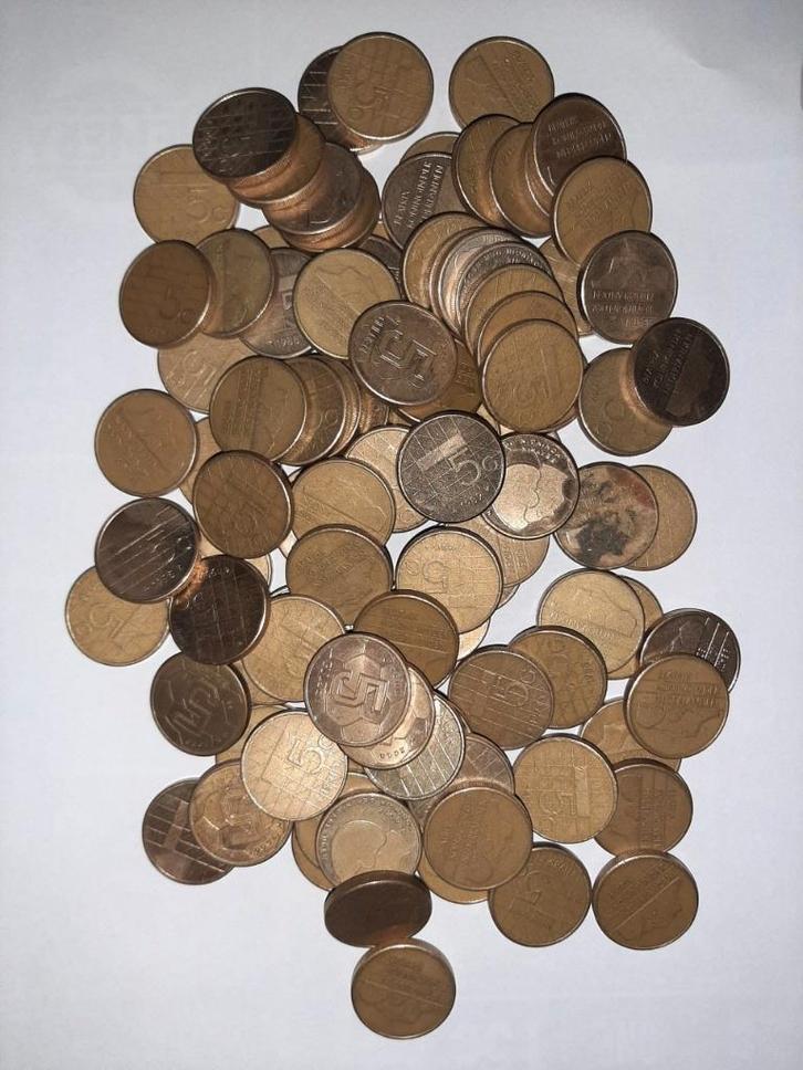 100 x 5 gulden munt gokkast of flipperkast Nederland, Verzamelen, Automaten | Gokkasten en Fruitautomaten, Gulden, Ophalen of Verzenden