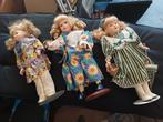 Set van 3 Vintage Porseleinen Poppen met Kleding 40 cm, Ophalen of Verzenden, Gebruikt, Pop