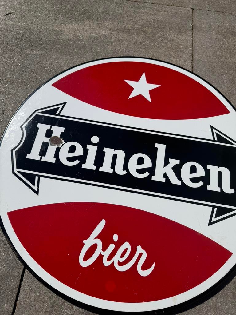 Heineken emaille borden set, Reclamebord, Gebruikt, I, Ophalen of Verzenden