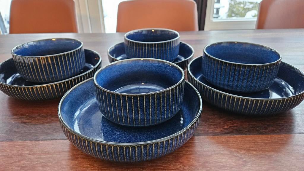 Selinex Stoneware Oceaan Blauw Servies - nieuw!, Nieuw, Ophalen of Verzenden, Bord(en), Overige stijlen