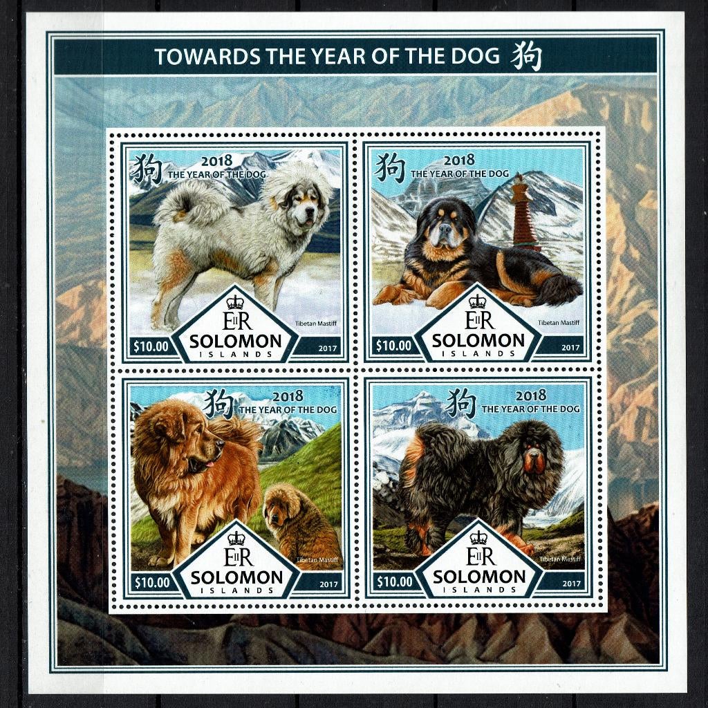 SOLOMON ISL 2017 PF BLOK HONDEN DOGS ZOOGDIEREN 2, Ophalen of Verzenden, Postfris, Dier of Natuur