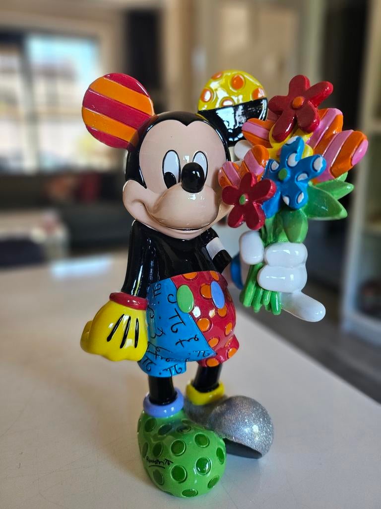 Disney Britto Mickey Mouse Flowers, Verzamelen, Disney, Zo goed als nieuw, Beeldje of Figuurtje, Mickey Mouse, Ophalen of Verzenden
