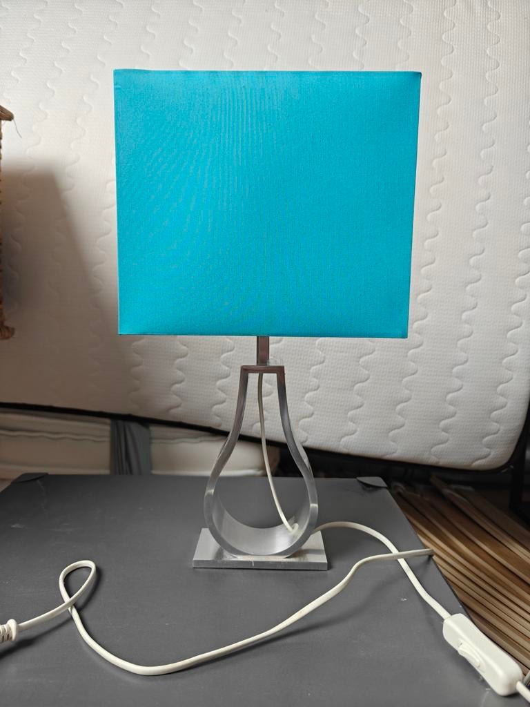 IKEA Tafellamp met blauwe kap (Klabb), Ophalen, Zo goed als nieuw, Minder dan 50 cm