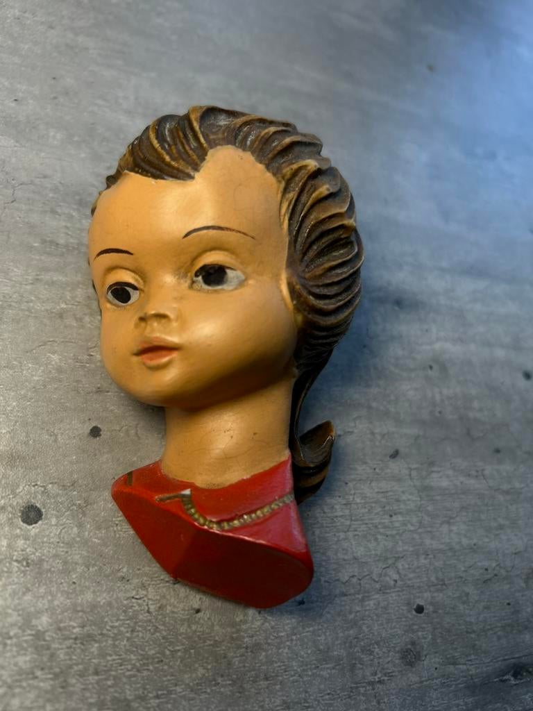 Vintage jaren ‘60 Stenen meisjes beeld, hoofd, hals, Antiek en Kunst, Kunst | Beelden en Houtsnijwerken, Ophalen of Verzenden