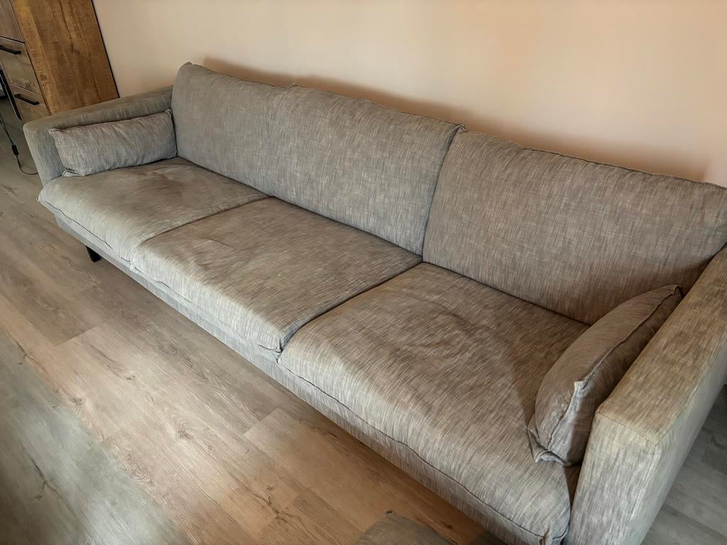 Bank met hocker -  4-zits bank, Ophalen, 250 tot 300 cm, Gebruikt, 75 tot 100 cm