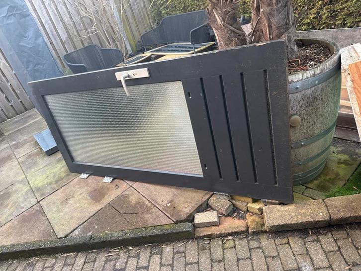Buitendeur 88 x 200 cm met glas en beslag, Doe-het-zelf en Verbouw, Deuren en Horren, Gebruikt, Buitendeur, 200 tot 215 cm, 80 tot 100 cm