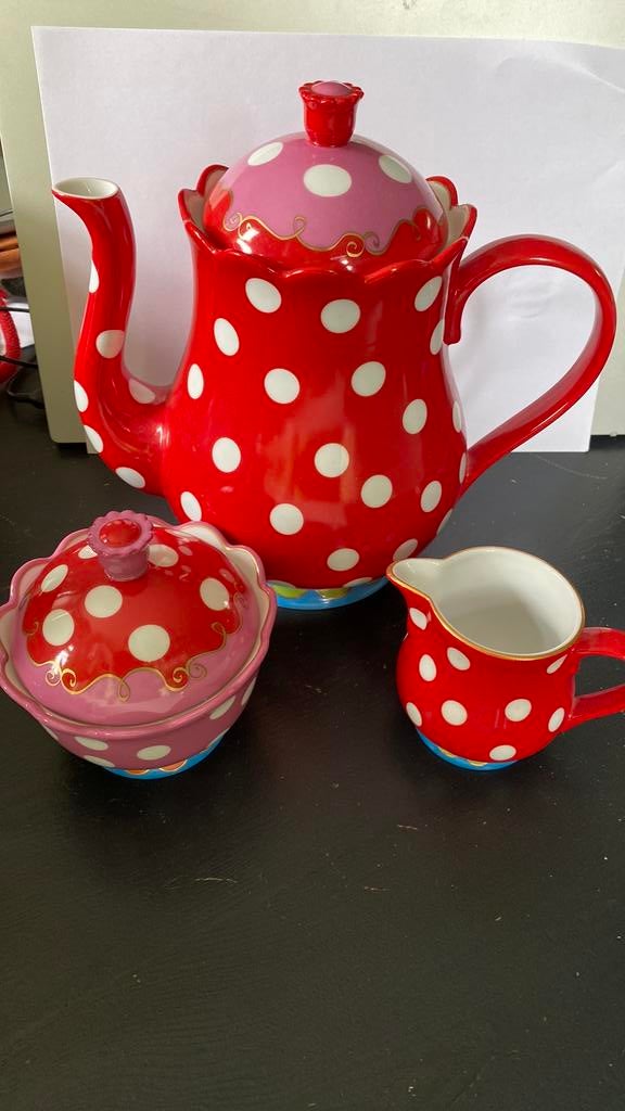 Lit oilily servies koffiepot en suiker en melk, Antiek en Kunst, Ophalen of Verzenden
