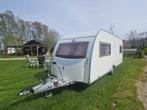 Burstner Flipper 460 TL met voortent en toebehoren, Caravans en Kamperen, Caravans, 2 aparte bedden, Rondzit, 7 tot 8 meter, Bürstner