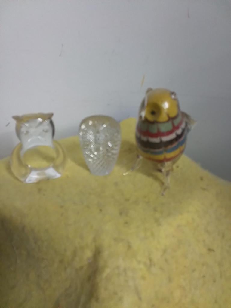 2283) 3 mooie glazen uiltjes  grootste  9cm, Ophalen of Verzenden, Zo goed als nieuw, Dier