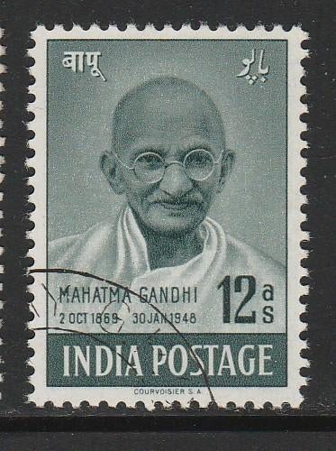 India 1948 - Mahatma Gandhi, Postzegels en Munten, Ophalen, Gestempeld, Zuid-Azië