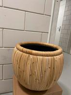 Grote rotan plantenpot – bohemian/naturel stijl, Ophalen, Zo goed als nieuw, Rond, Overige materialen